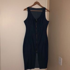 Front Zip Jean Dress
